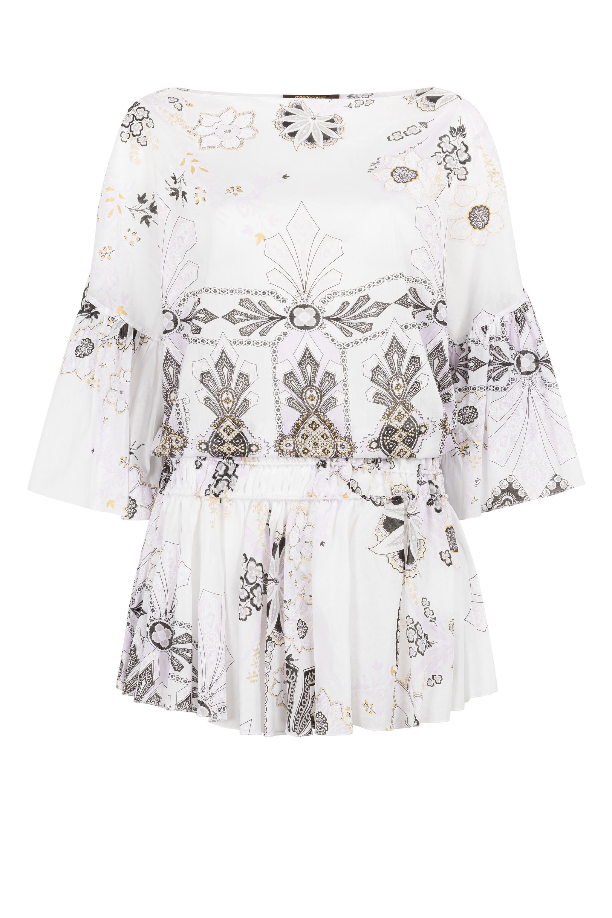 RC Abstract-Print Cotton Mini Dress LAVANDA 3TT107-WN021