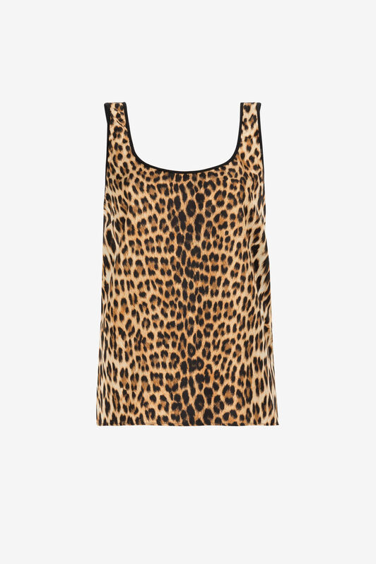 RC Jaguar-Print Silk Top RC Jaguar-Print Silk Top Light brown OQT602-4QD02