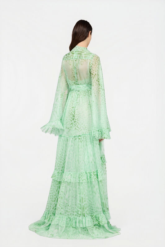 RC Jaguar Mint Print Silk Dress PISTACHIO GREEN XQT133-HNT23