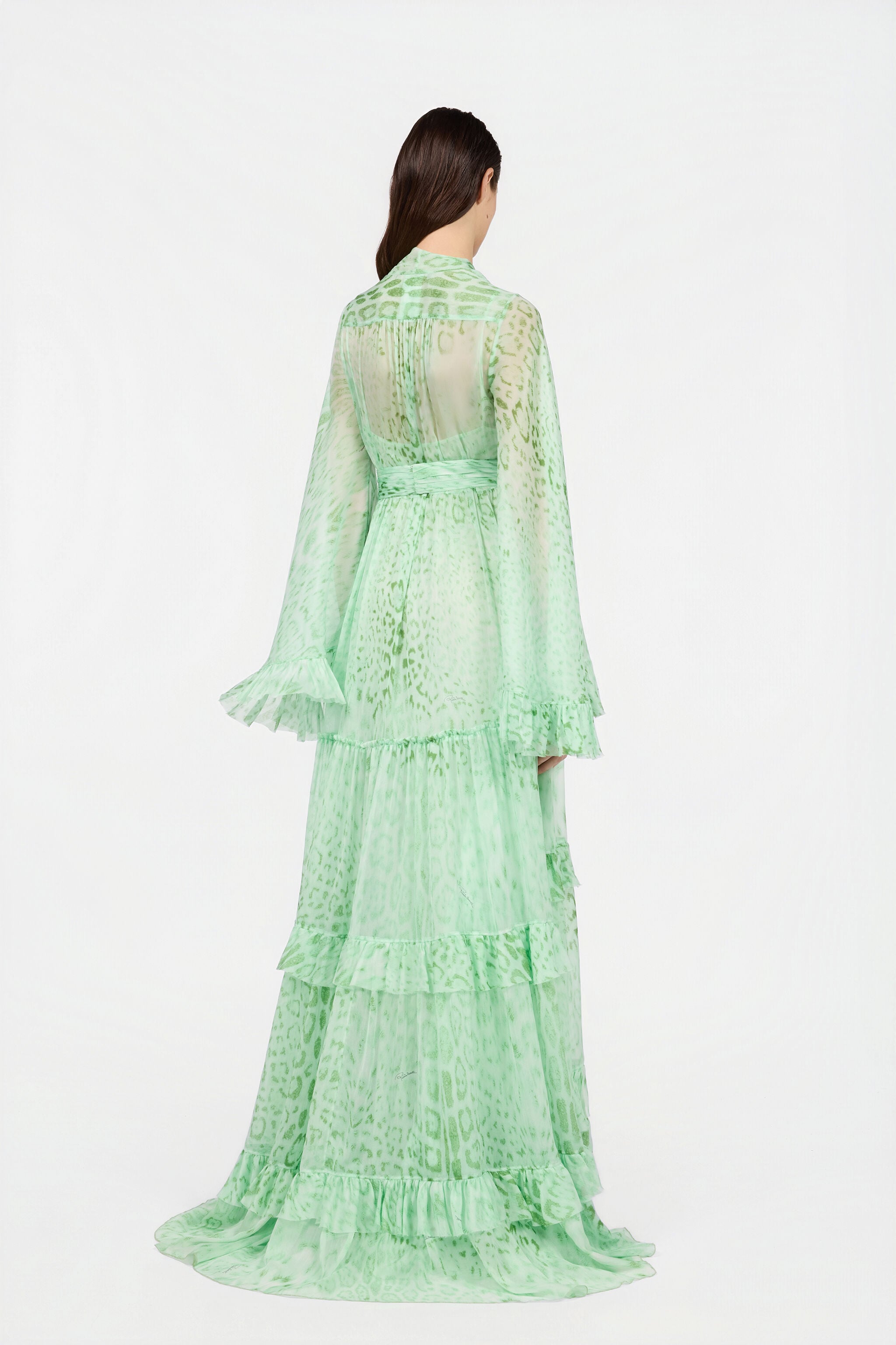 RC Jaguar Mint Print Silk Dress PISTACHIO GREEN XQT133-HNT23