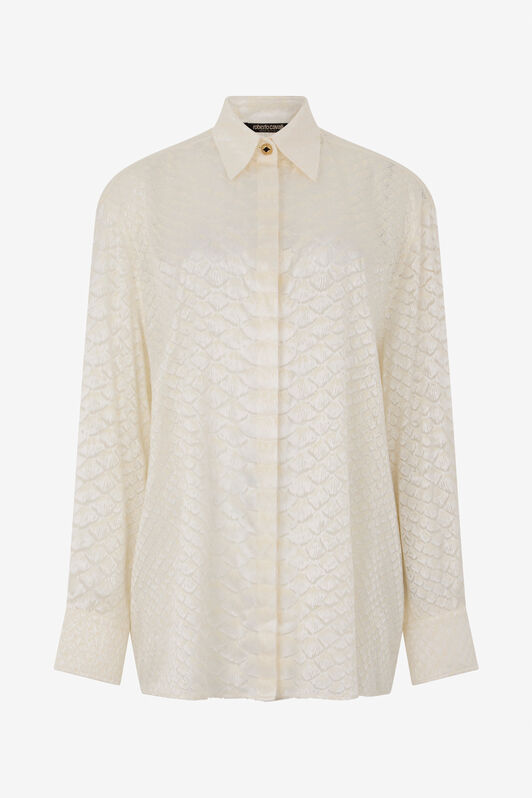 RC Serpentine Print Shirt WHITE WWT700-HES36