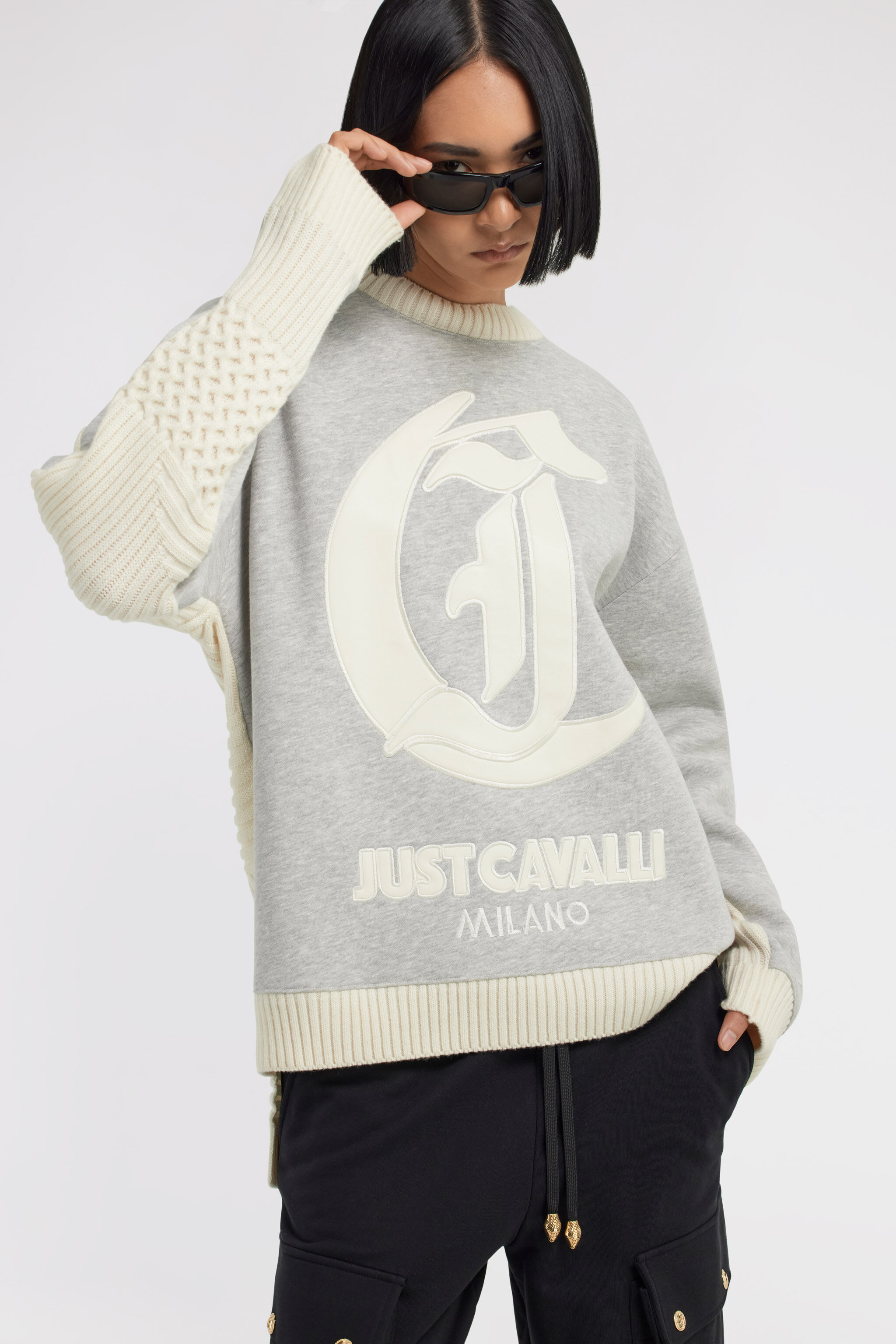 JC Maglione a girocollo Just Cavalli Grigio TFM015-TF140