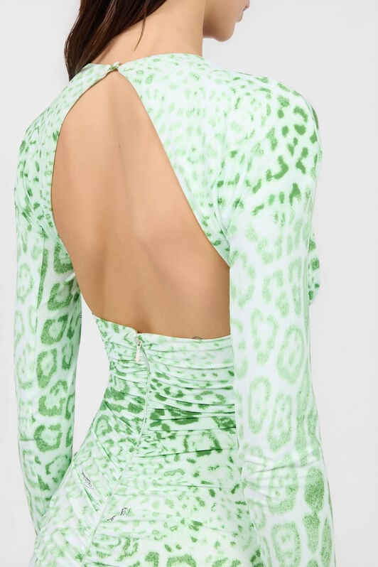 RC Jaguar Mint Print Midi Dress PISTACHIO GREEN XQT123-LNT23