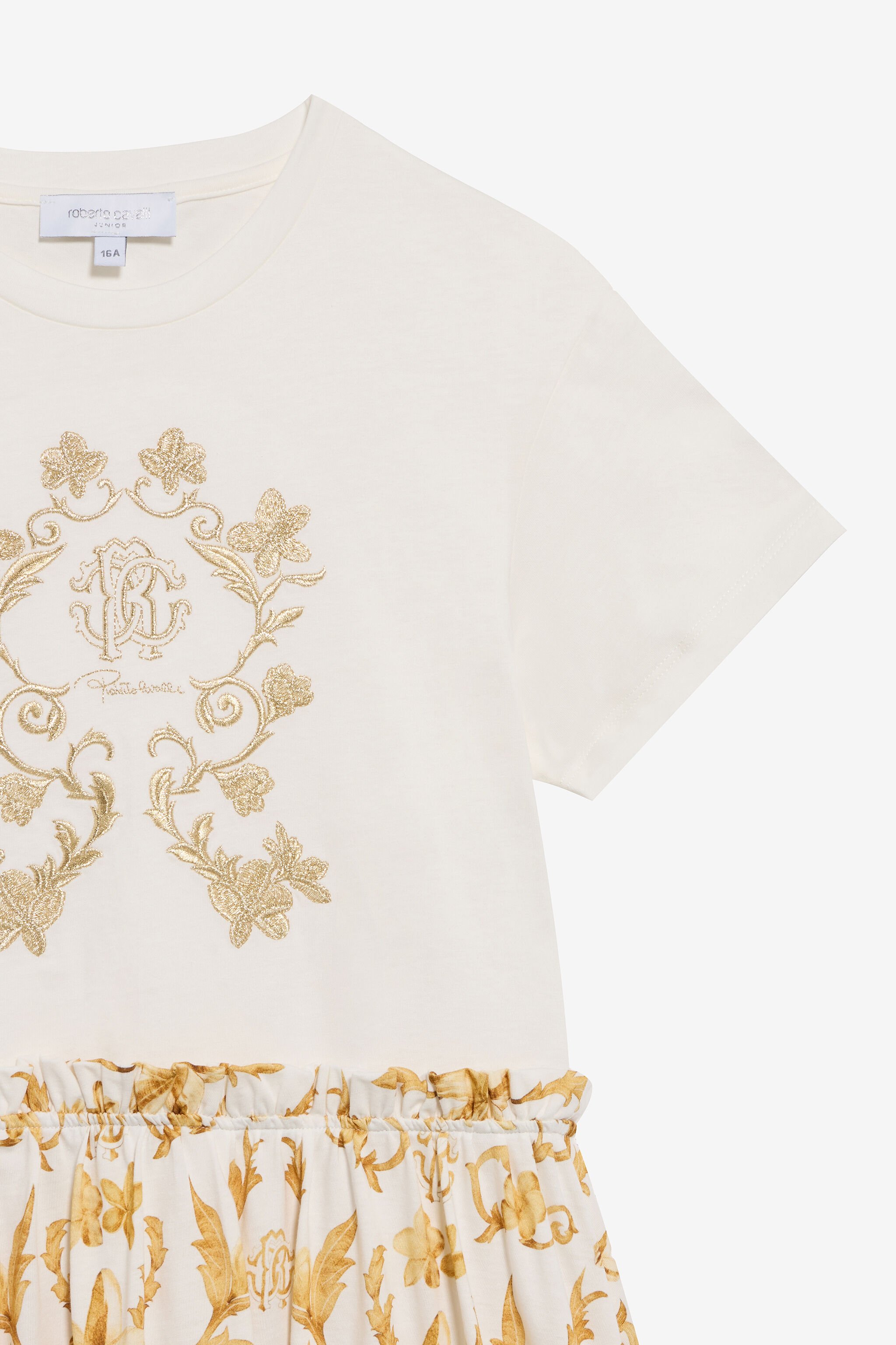 RC Kleid mit Gold Arabesque-Print WHITE/GOLD TJT10L-JFN37