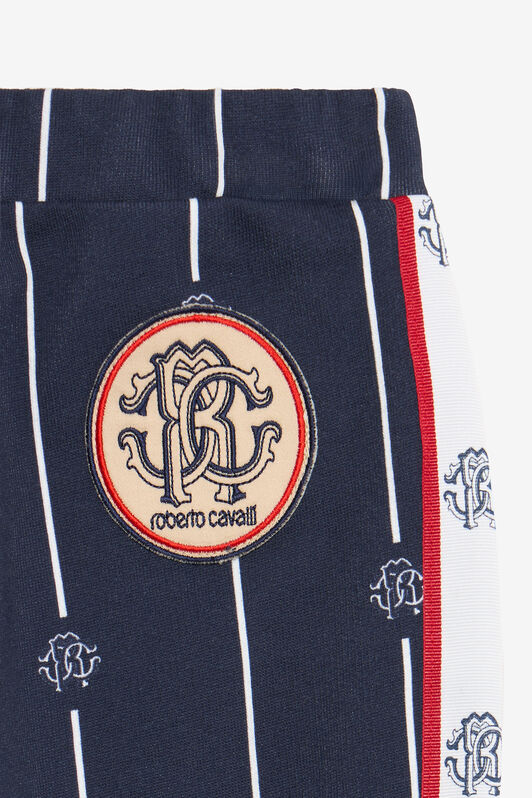 JU Blue Track Pants with RC Monogram and Stripes NAVY VJT208-5OP27
