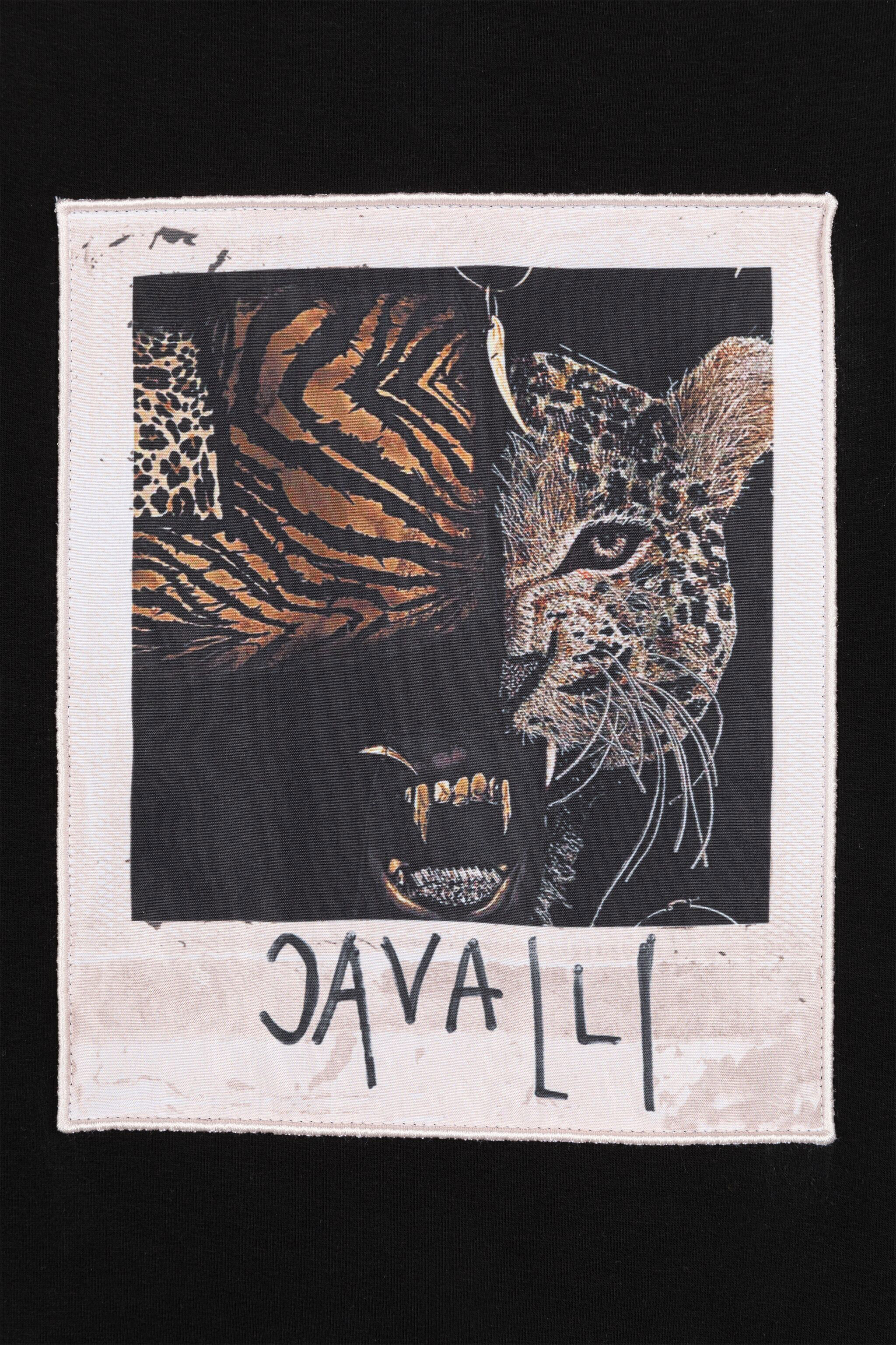 JU Felpa con applicazione Animalier Photograph Nero OJT938-ISA2J