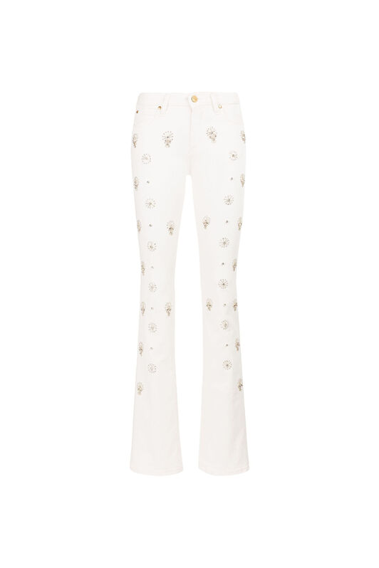 RC Bead-Embellished Jeans Blanco MQJ216-DE005