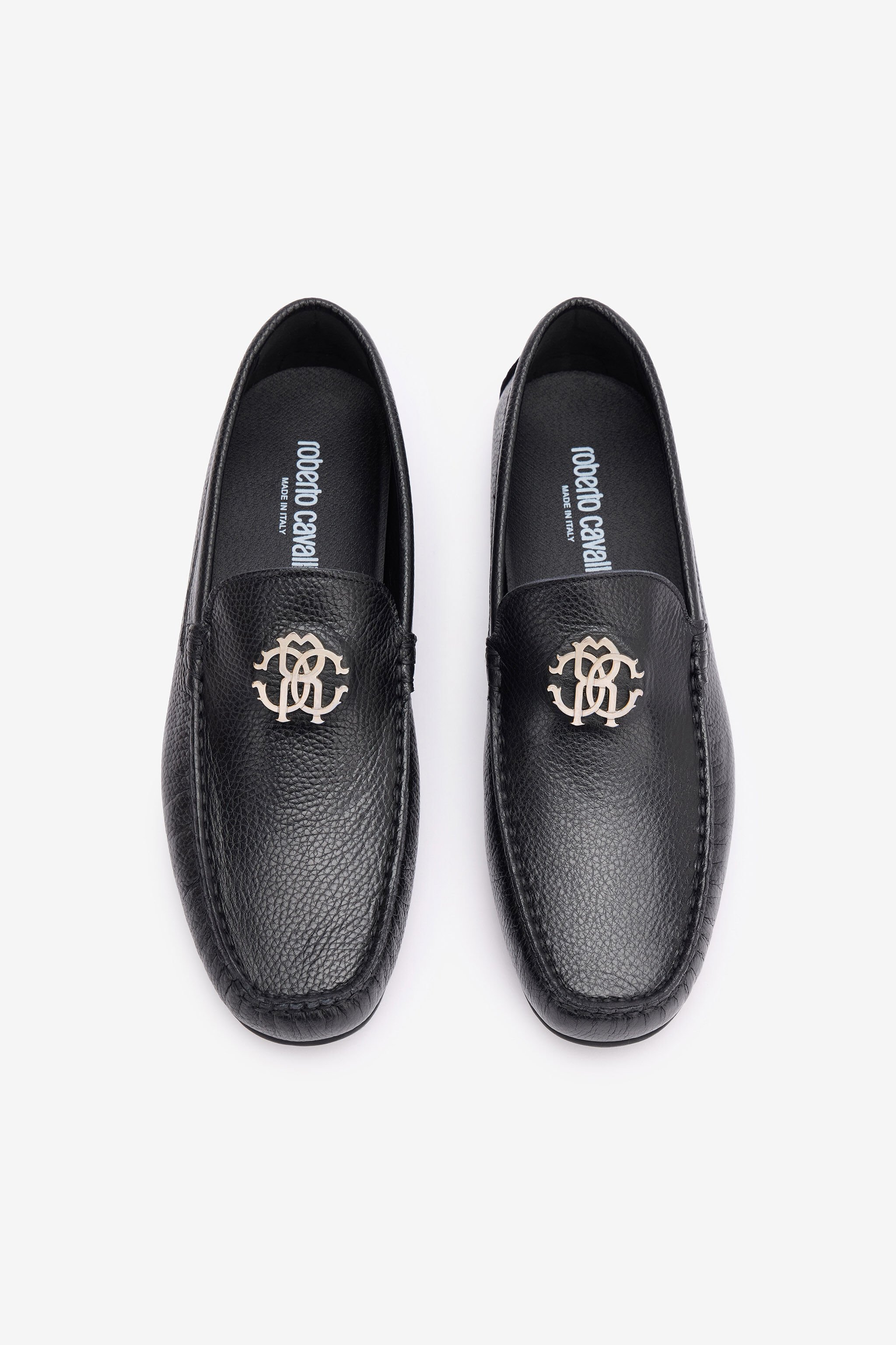 RC Mocassini Effetto Martellato Con Monogram RC Nero POS00G-PI001
