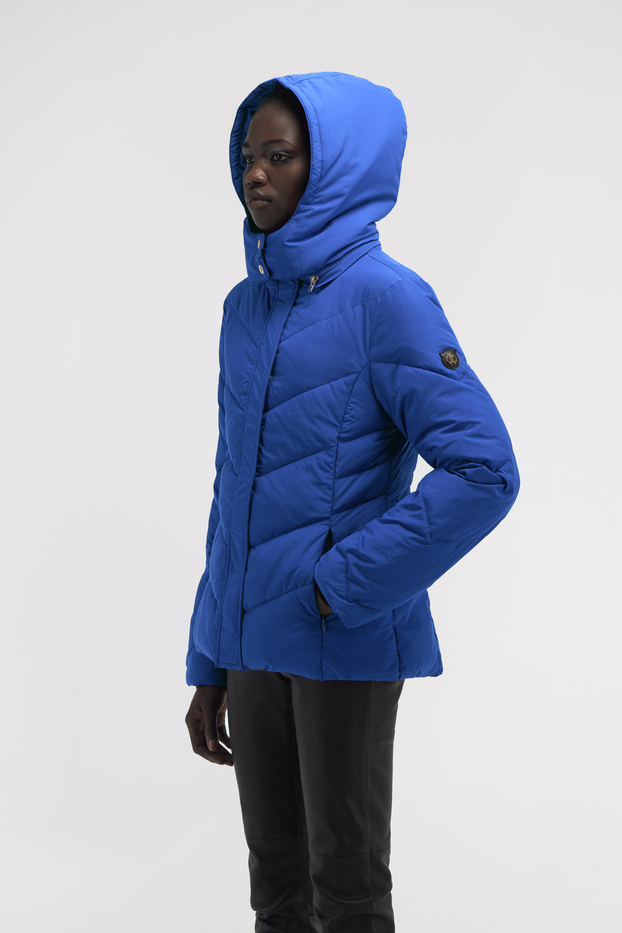 RC Short down jacket with logo Blue NOT40B-SB001