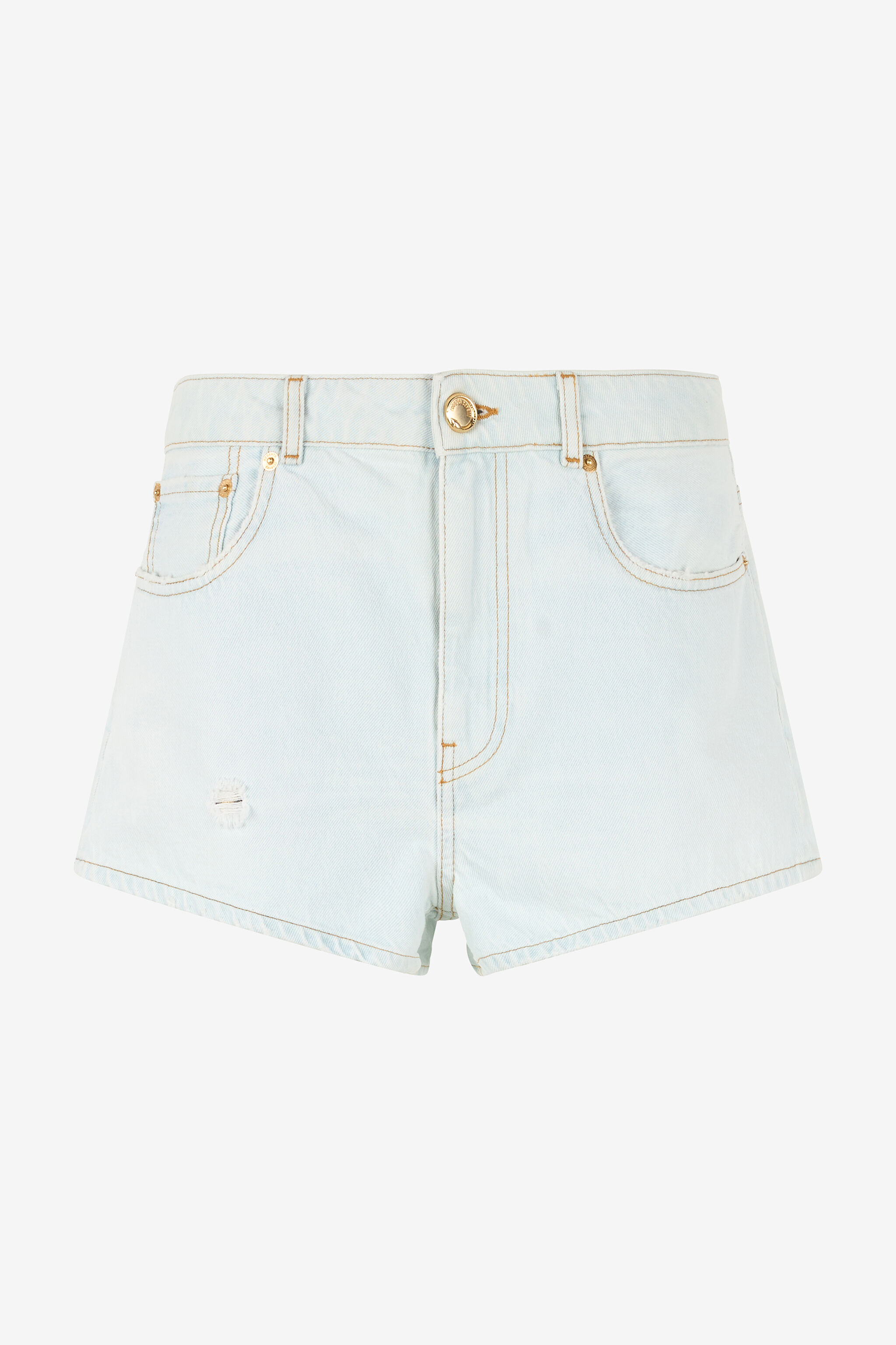 RC Light Wash Denim Shorts with Distressed Details DARK BLUE WQJ201-VT002