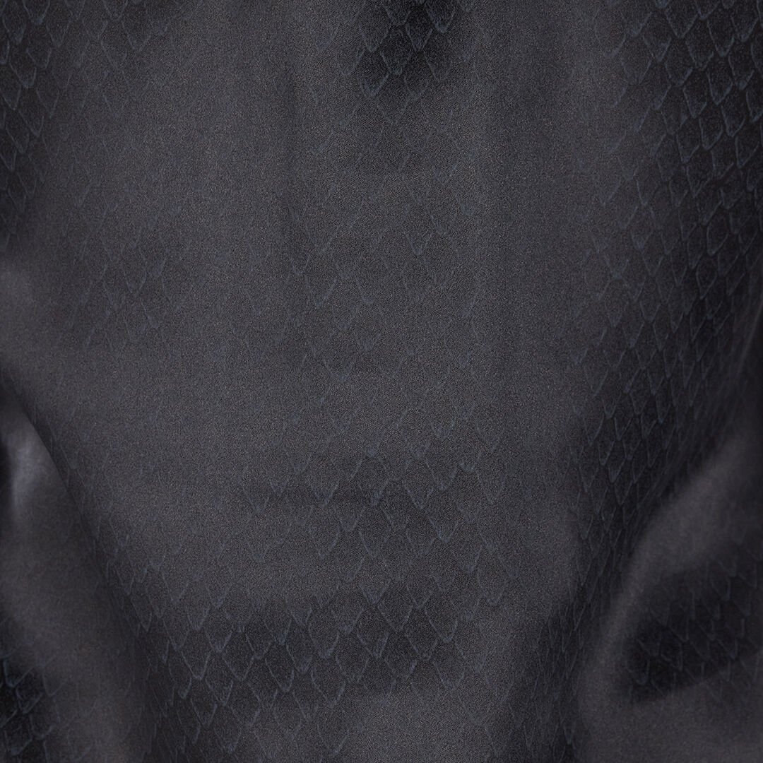 RC Camicia In Seta Effetto Serpente Nero UKT702-SZN57