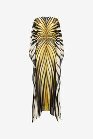 ${brand} Ray Of Gold Print Chiffon Long Caftan ${colorDescription} ${masterID}