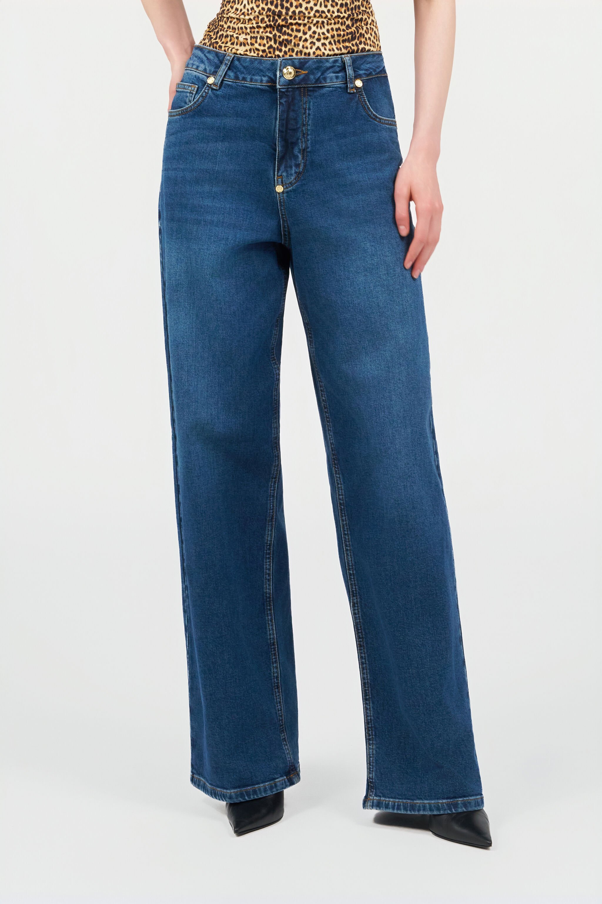 RC Blue Jeans Trousers with Monogram RC DARK BLUE QOJ207-DLO08