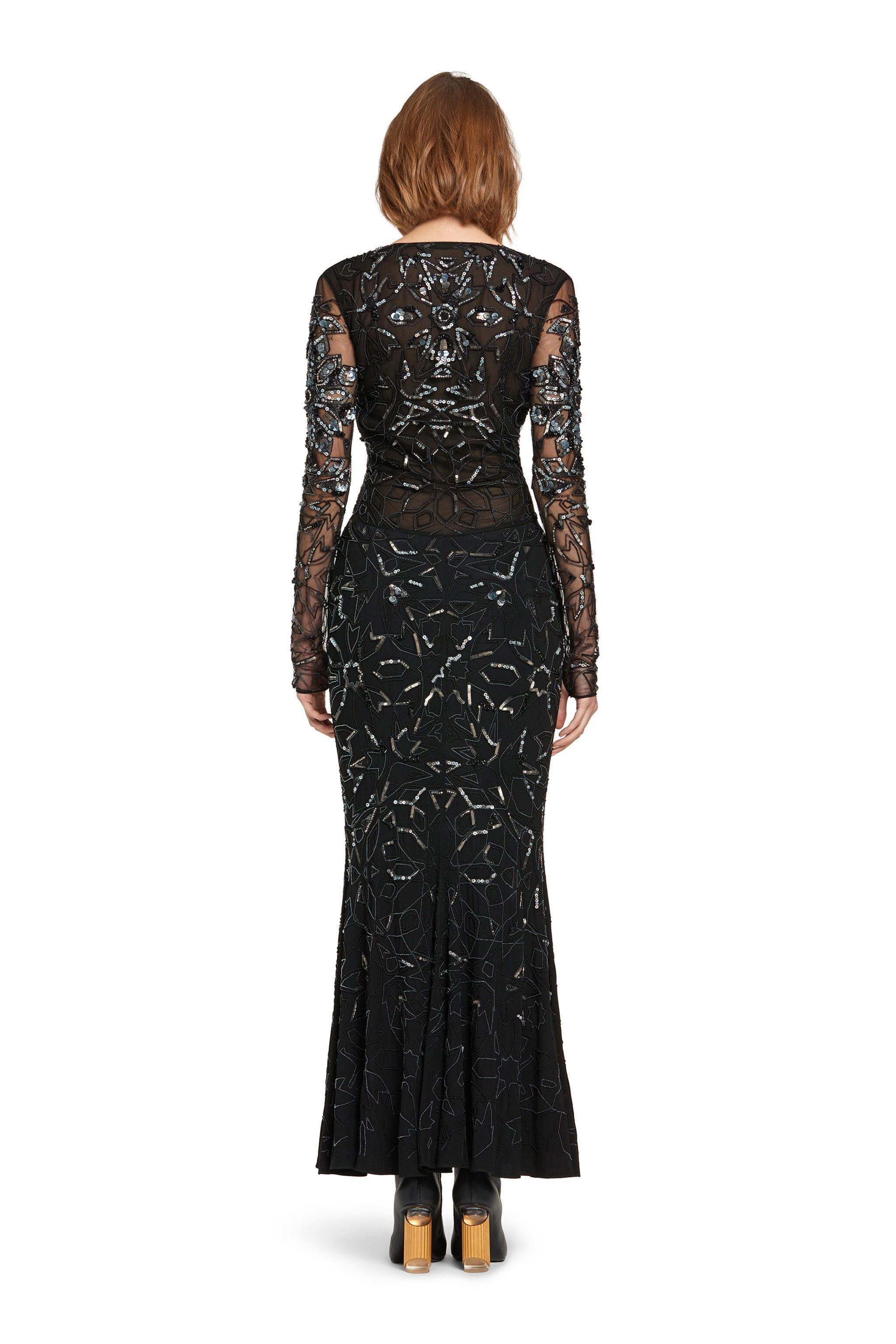 RC Robe sirène à ornement mosaïque Noir IWR116-RT020