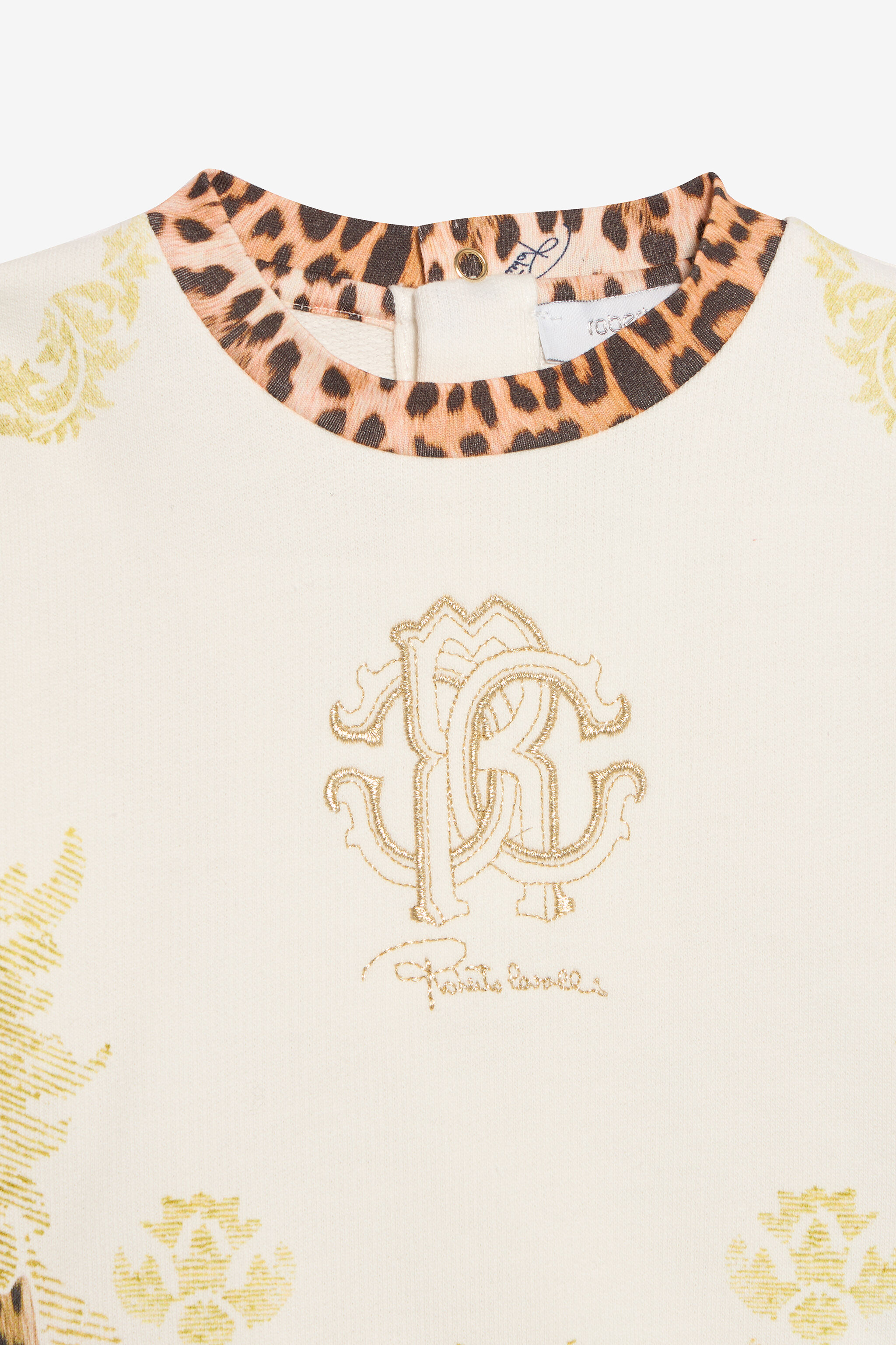JU Milk White Sweatshirt with Jaguar Skin Print MILKY WHITE VJT661-CF050