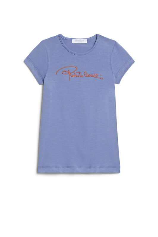JU Logo script T-shirt dress BLUE DENIM IJT180-JV025