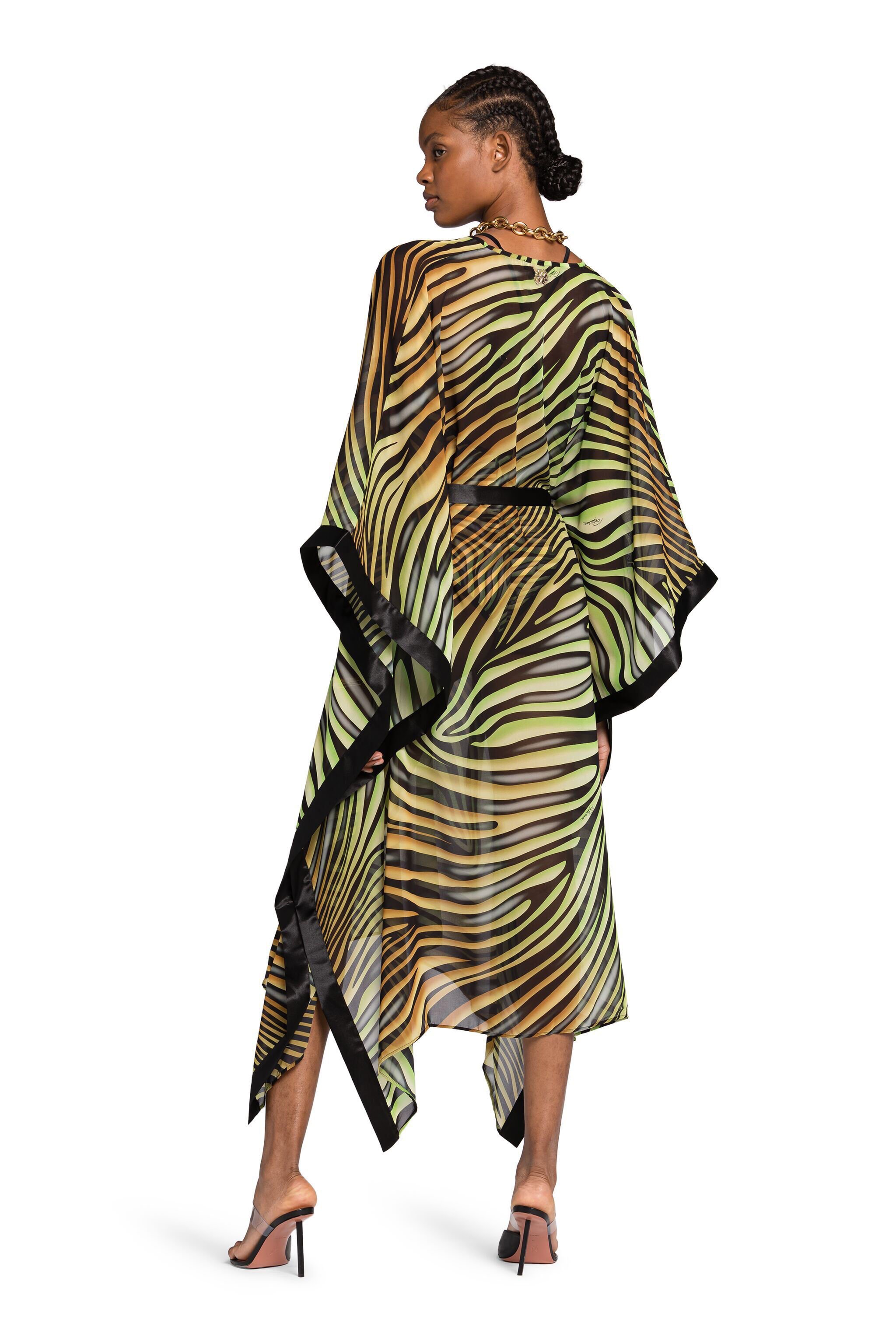 RC Zebra-Print Kaftan Dress Verde claro/Negro KSW00A-7GI20