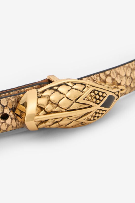 RC Golden Python Motif Belt with Snake Head Detail GOLD WWC001-PZS01