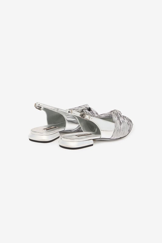 RC Metallic Leather Slingback Ballet Flats RC Metallic Leather Slingback Ballet Flats Silver TKS100-PZF01