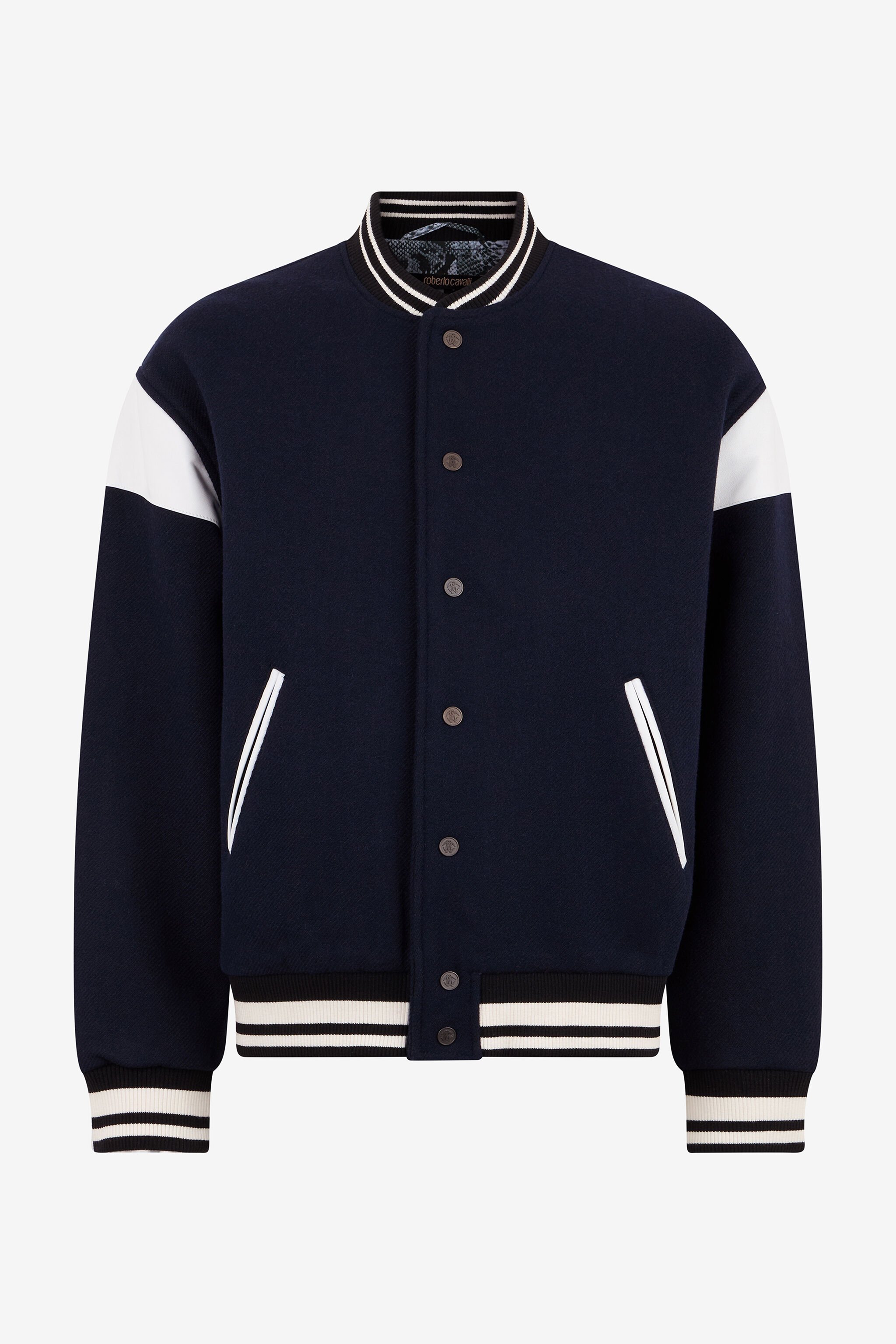 Marble Print Jacket in BLUE for Men | Roberto Cavalli®