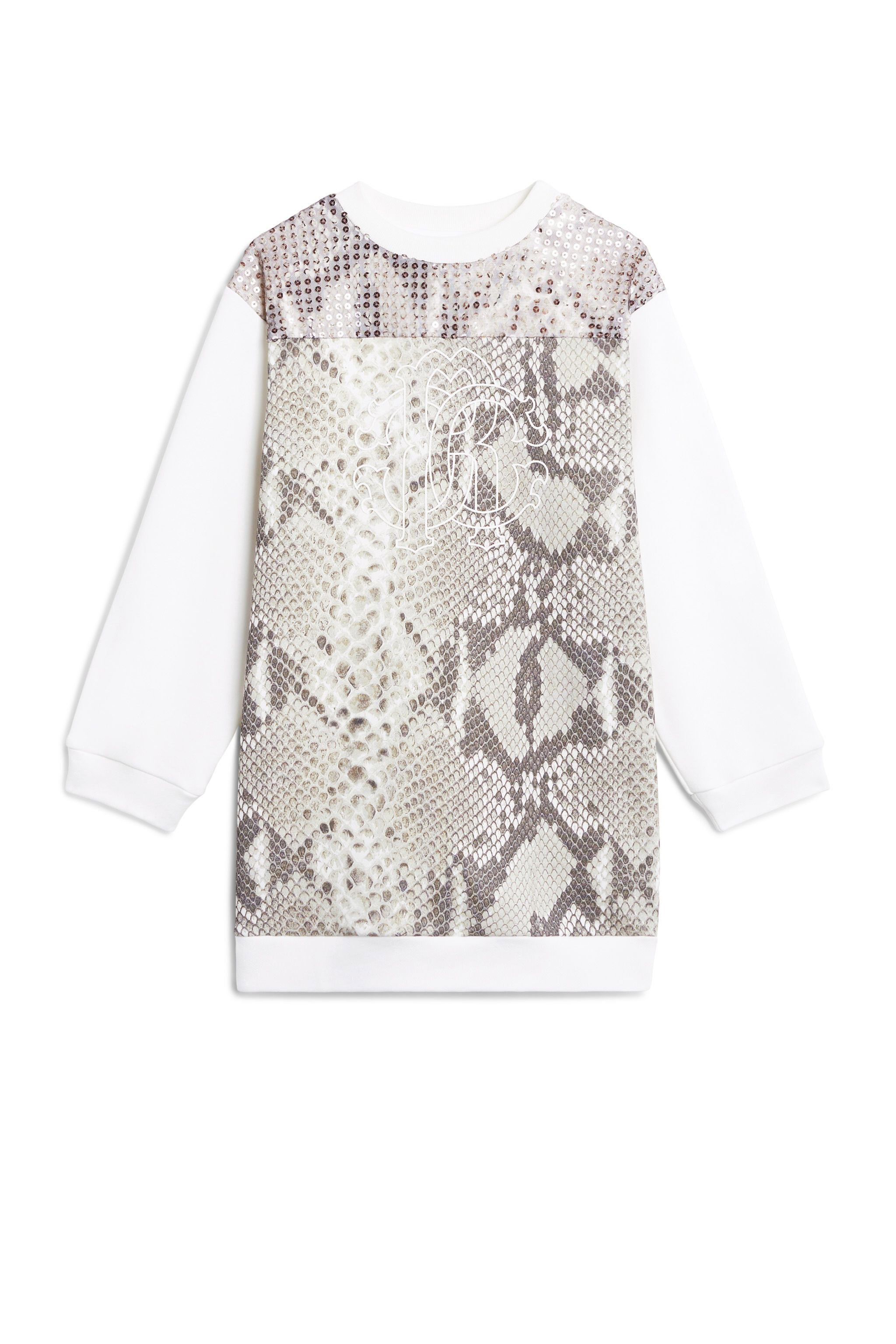 JU Python print sweatshirt dress BROWN/BEIGE/MILKY JJT100-HER80