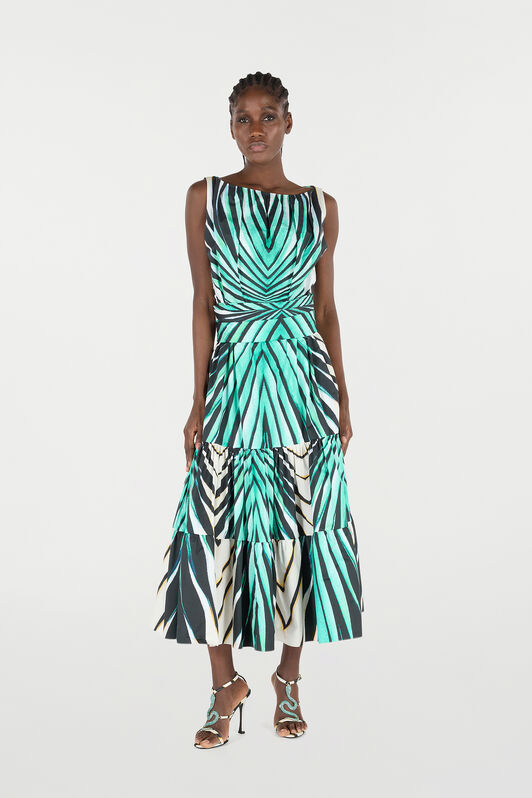 RC Ray Of Sea Print Midi Dress Light blue VKT120-RLM33