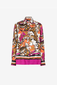${brand} Camicia in seta stampa Wild Cat ${colorDescription} ${masterID}