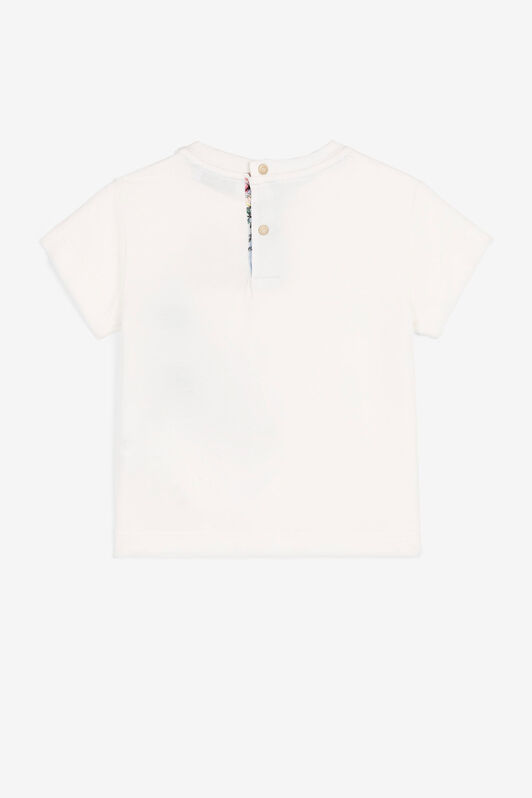JU T-shirt con logo e motivo floreale Bianco QJT612-JV025