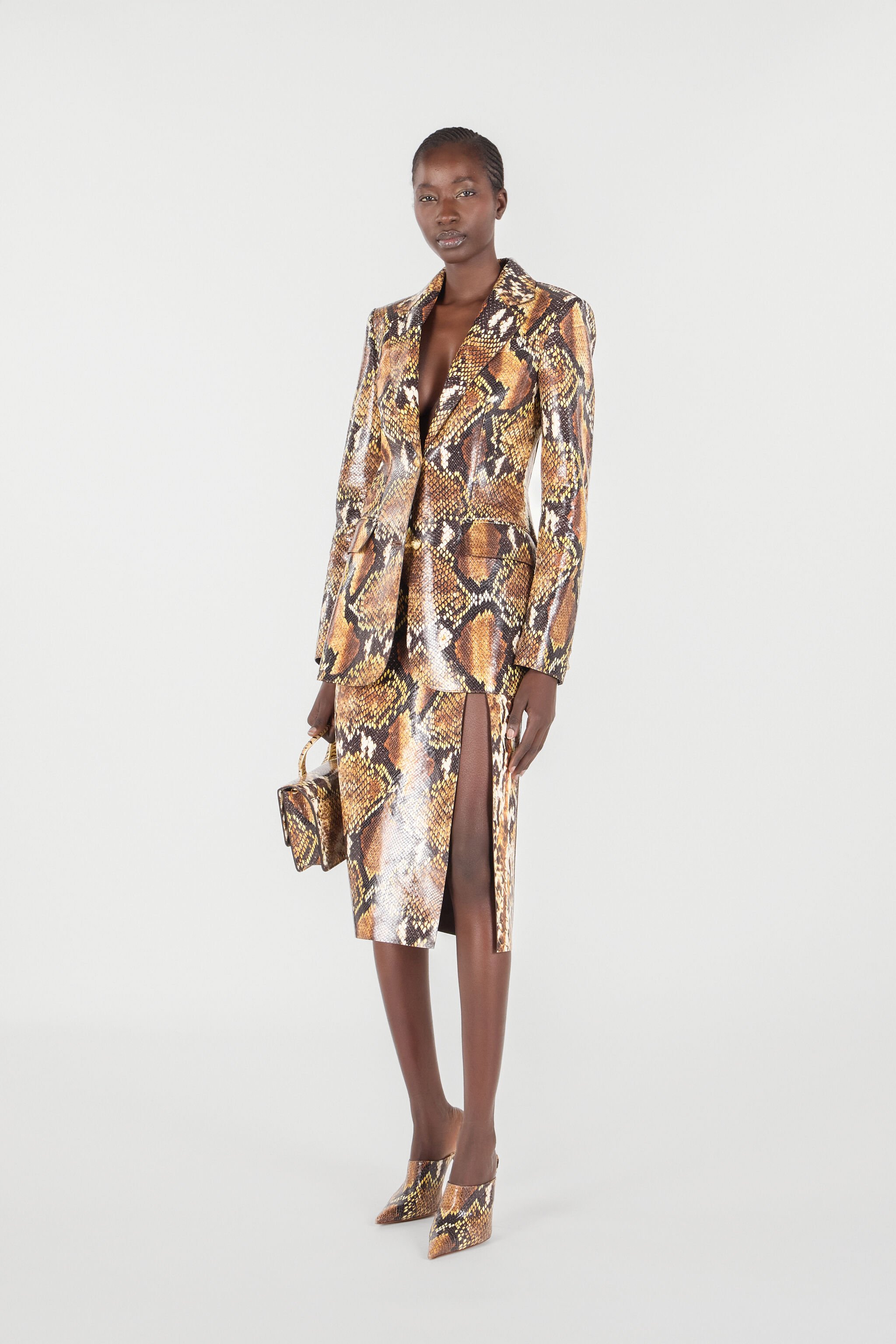 RC Python Print Skirt Brown UWP300-PN053