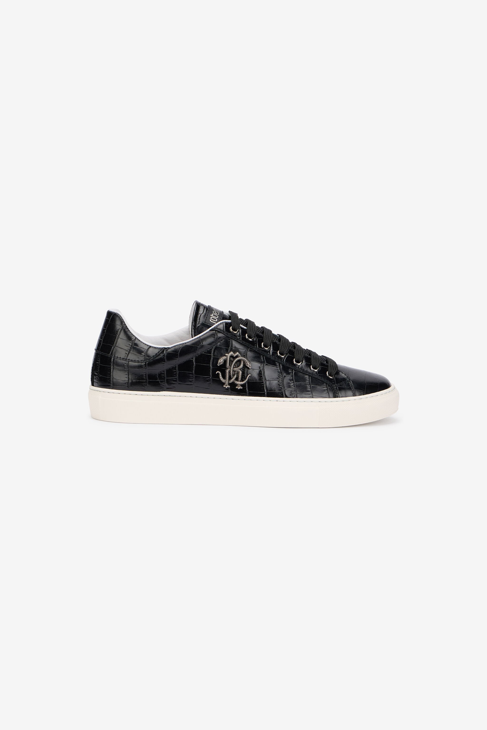 RC Black Croc-Effect Sneaker with Monogram RC BLACK QOS00C-PZ577