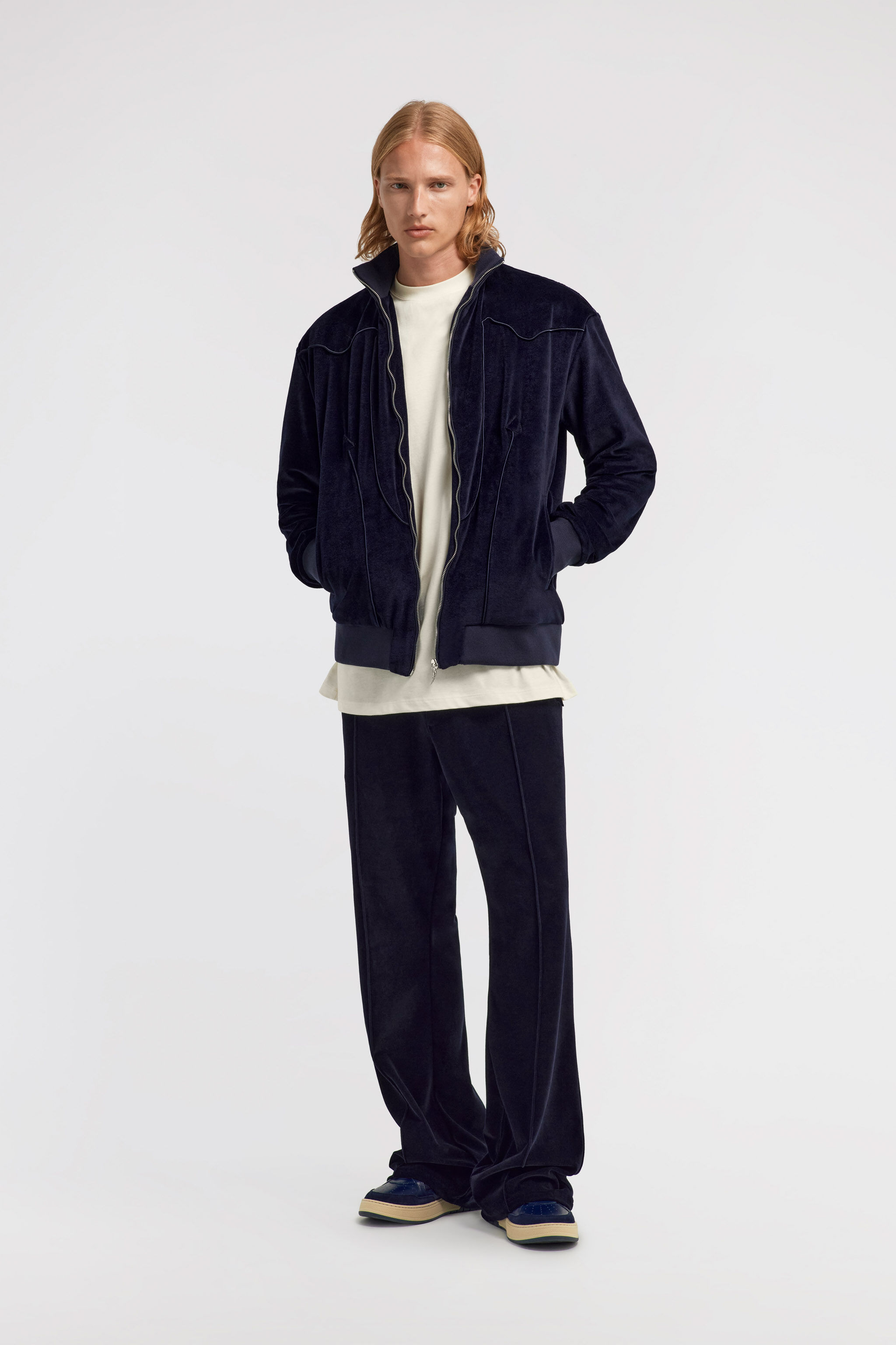 RC Zebra print sweatshirt with zip Dark blue TRT66C-CJ003