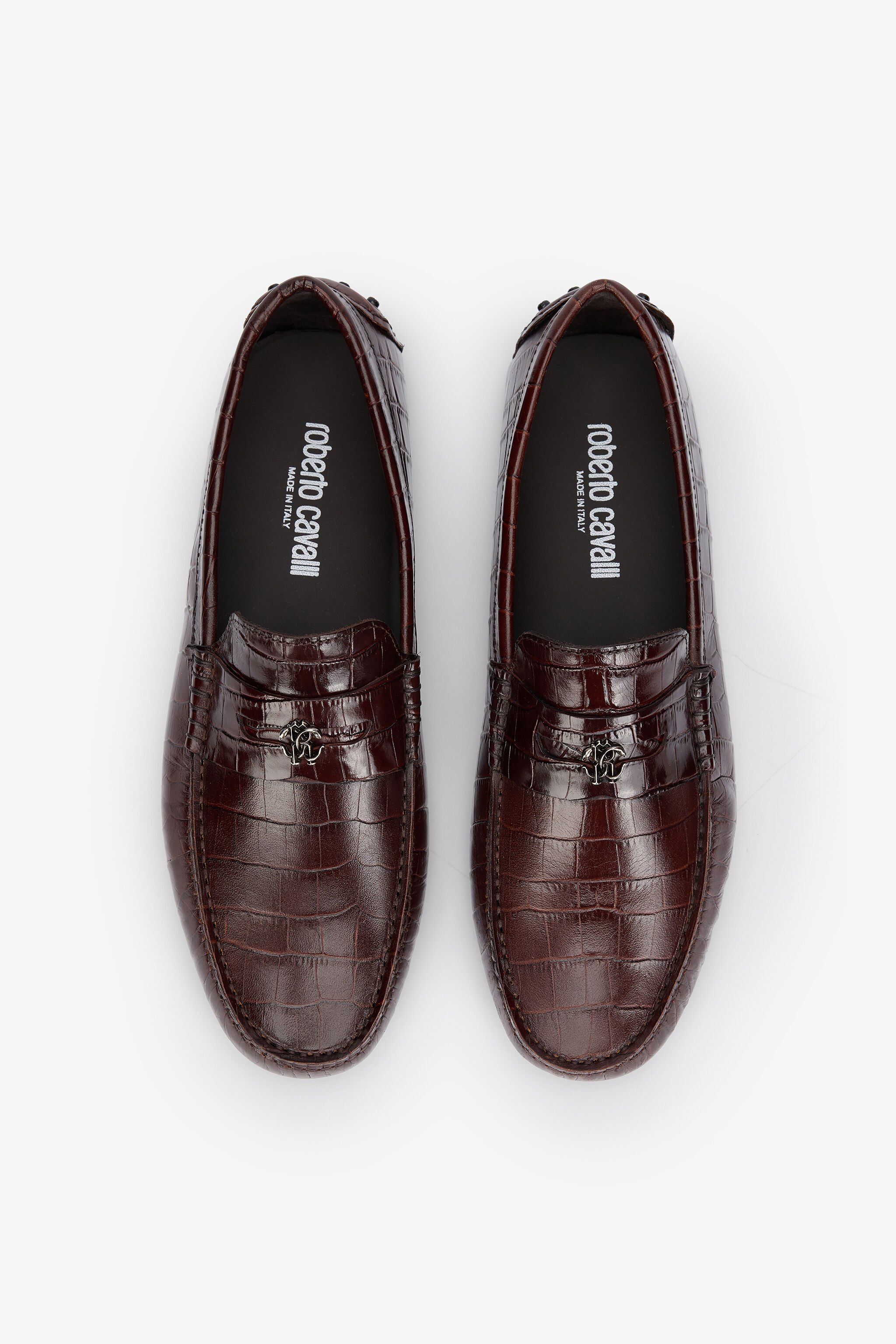 RC Brauner Loafer In Kroko-Prägung DARK BROWN QOS00A-PZ577