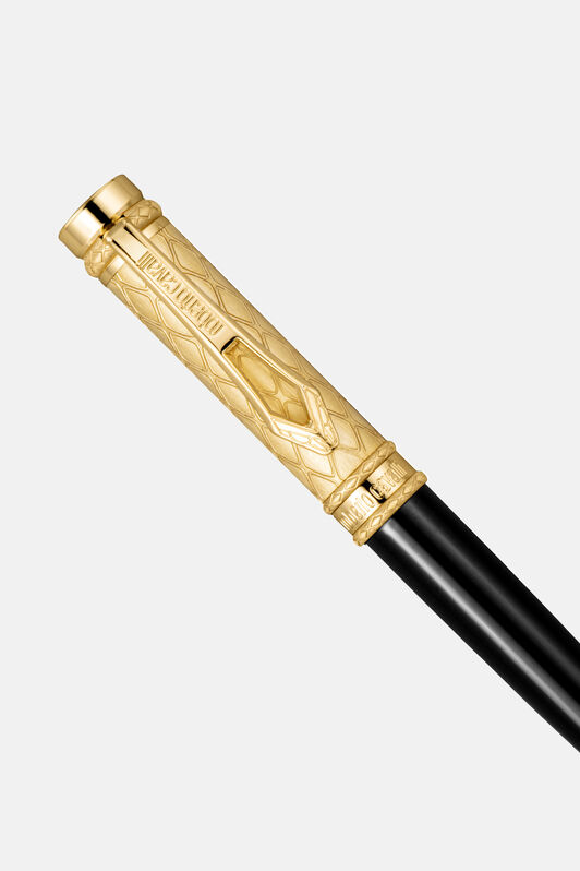 RC Penna a sfera Roberto Cavalli, color oro giallo, laccato nero RC Penna a sfera Roberto Cavalli, color oro giallo, laccato nero GOLD BLACK UALT06-IT535