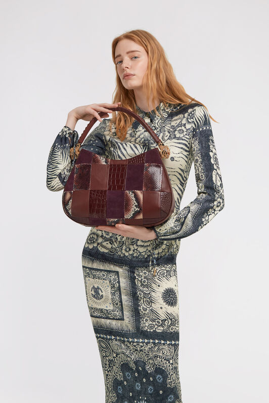 RC Patchwork Shoulder Bag Purple TKB022-PZP01