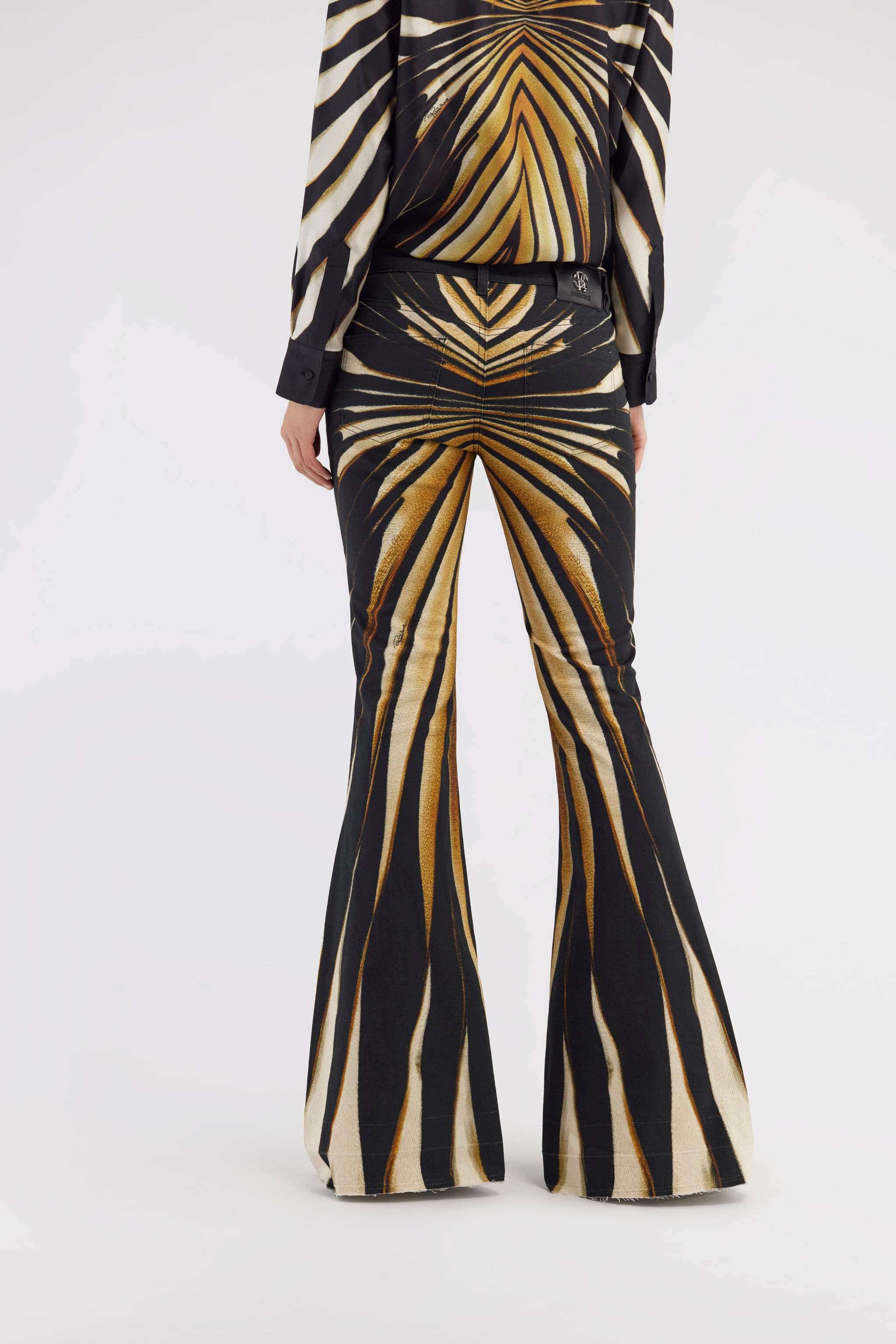 RC Flared jeans with Ray of Gold print Gold RWJ205-DAI12