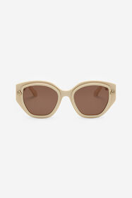 ${brand} Wide and feminine front sunglasses with double ring decoration ${colorDescription} ${masterID}