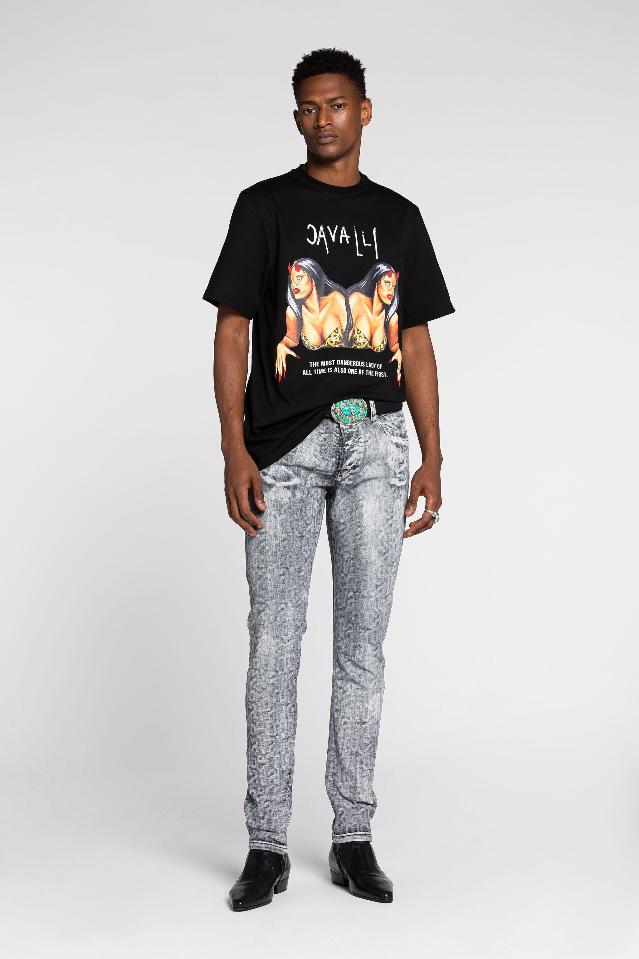 RC Graphic-Print Cotton T-Shirt Black RRT61I-JD060