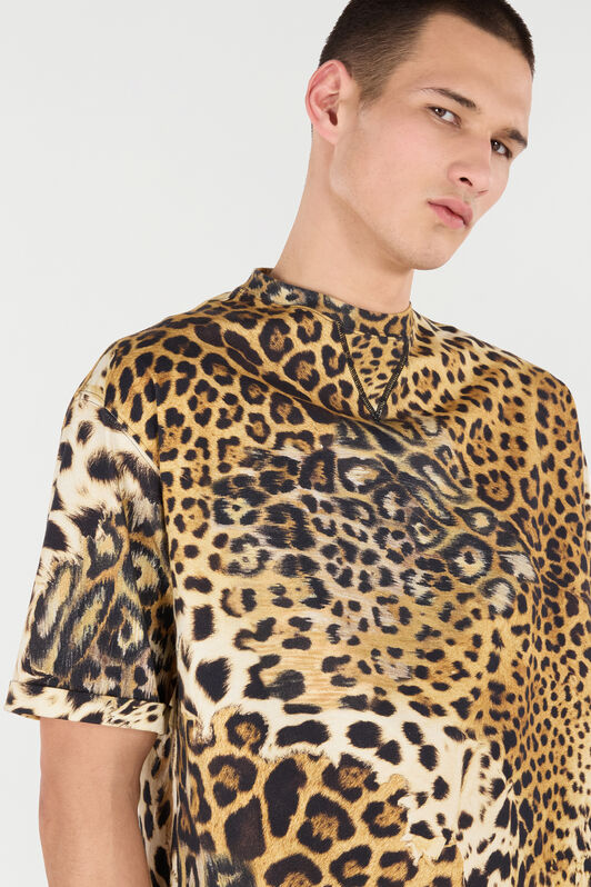 RC Cotton T-Shirt with Animal Print Light brown VRT62B-3PH91
