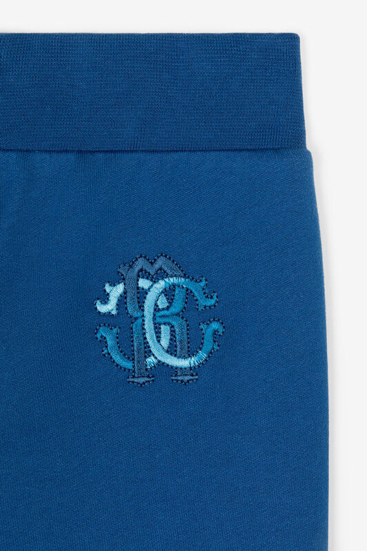 JU Logo-embroidered cotton trousers Blue RJT231-CF050