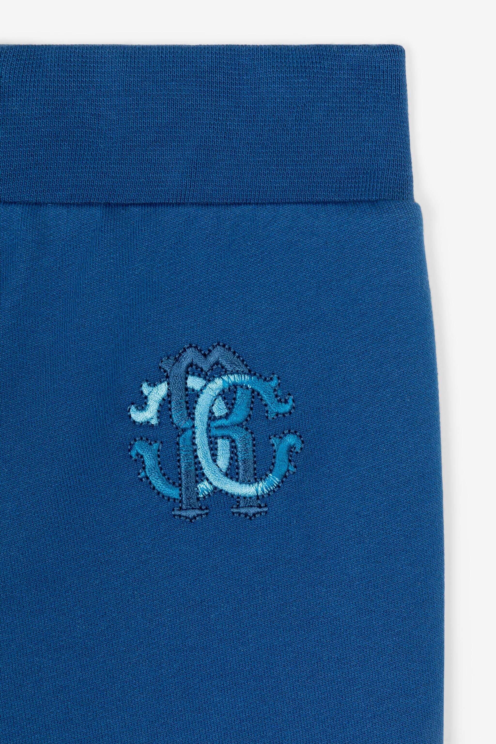 JU Logo-embroidered cotton trousers Blue RJT231-CF050