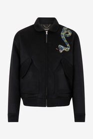 RC Chaqueta Bomber Negra Con Bordado De Serpiente BLACK WRR462-FE021