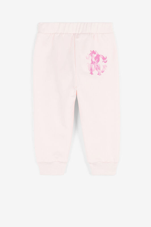 JU Monogram-print lace-trim track pants JU Monogram-print lace-trim track pants Pink QJT244-CF050