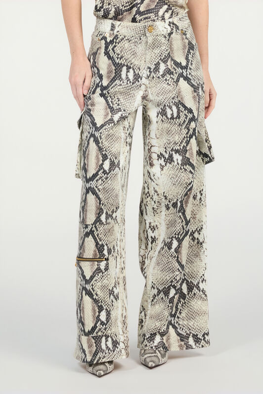 RC Rock Cargo Jeans With Python Print Light Brown VWJ250-DAQ75