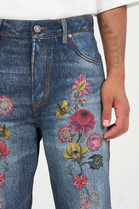 RC Blue Denim Jeans With Flowers LUNAR ROCK WNJ210-DL010