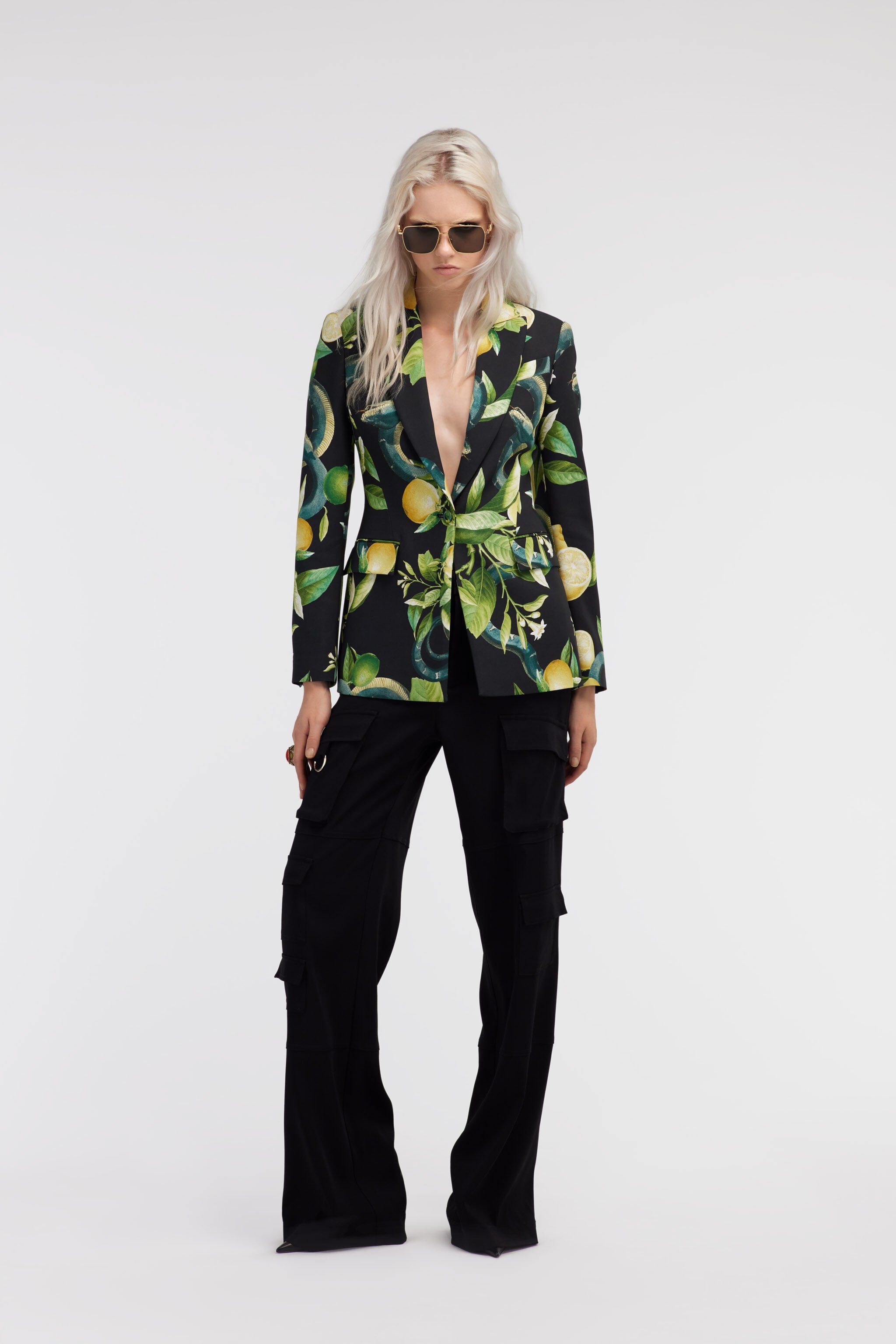 RC Lemon print blazer Schwarz SKT401-ORI89