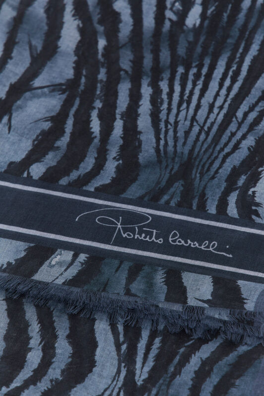 RC Roberto Cavalli Stole with Freedom print Dunkelblau SYI00C-OBL54