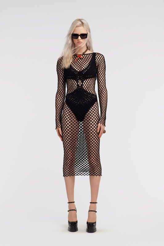 RC Knit swimsuit cover-up Black SYW055-MA001