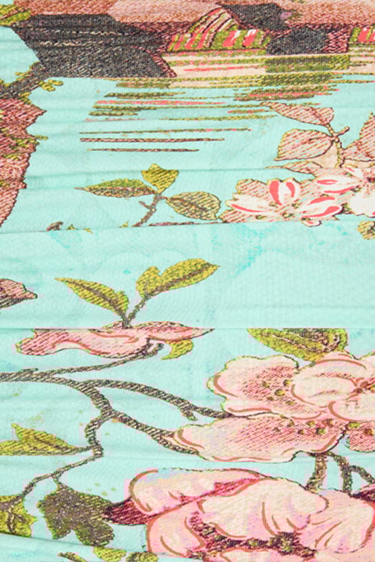 RC Mini Dress with Naturalistic Motif Blue/Pink VKT146-LNP76