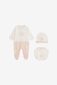 JU Pink Monogram Zebra Print Children Kit BABY PINK WJT808-JD001