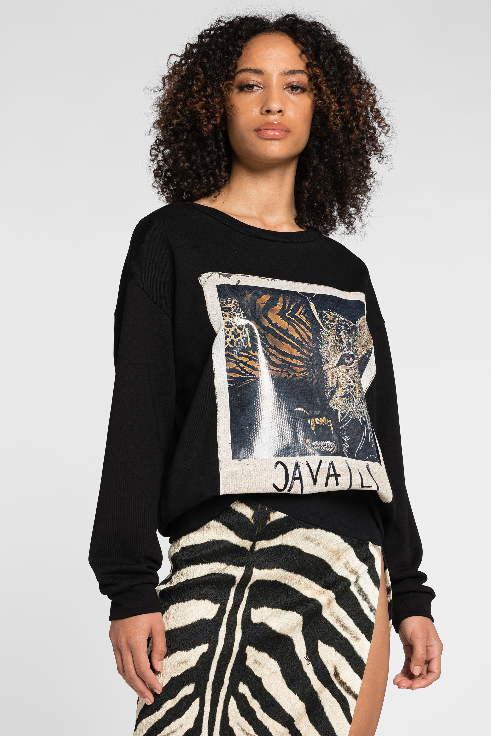 RC Animalier Photograph-Print Cotton Sweatshirt Black OQT66H-CF050